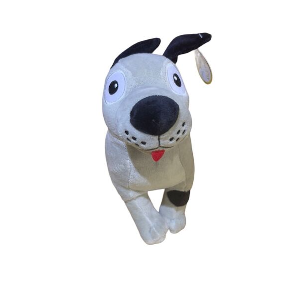 Curto Toy Dog Plush 7” Stuffed Animal Grey Black Spots Embroidered Eyes Toy - Picture 2 of 11